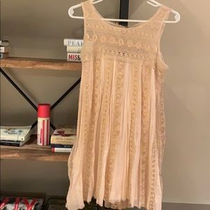 Pale pink and gold mini free people dress